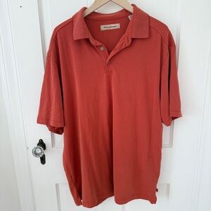 Tommy Bahama Golf Polo Resort Shirt Red Deep Orange Rust Size Extra Large XL